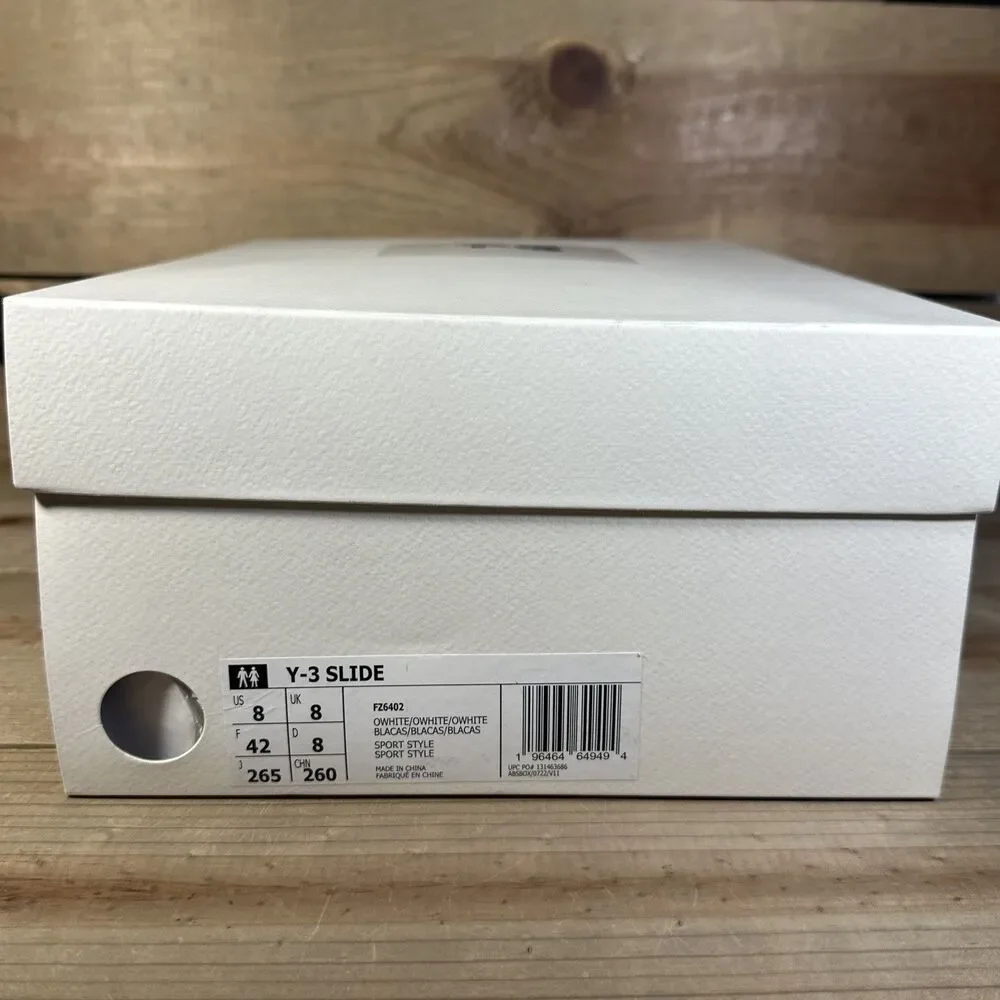 $230 Mens Size 8 Adidas Y-3 Slide “Off White” Slides Sandals FZ6402 (Run Large)